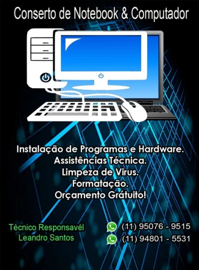 Conserto e Manutenção de Computador e Notebook !