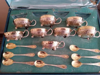 Conjunto de Taças de Prata para Sobremesa