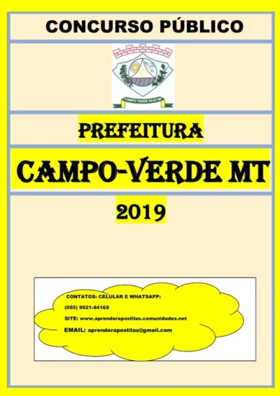 Apostila Digital Concurso Prefeitura Campo Verde MT 2019