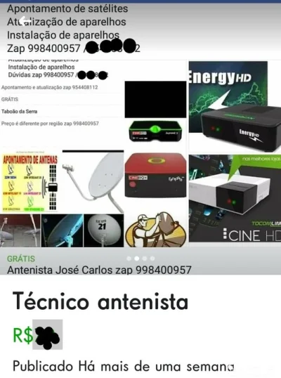 Técnico Antenista Taboão da Serra, Embu,e Regiões