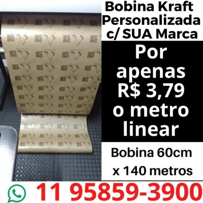 R$ 3,79 o Metro Bobina Kraft com Logo