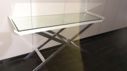 Aparador de Sala Espelhado e Cromado