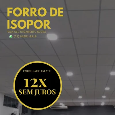 Forro de Isopor Material com Instalação