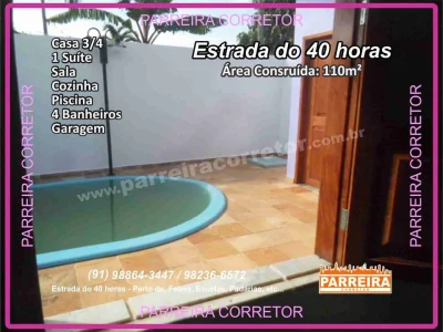 Casa à Venda em Belém do Pará, Casa ¾, Residencial Campo Verde, 40 Hor