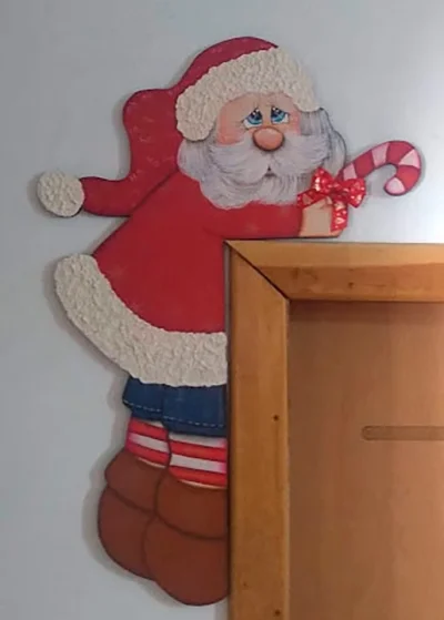 Enfeite de Natal Papai Noel para Portas ou Janelas