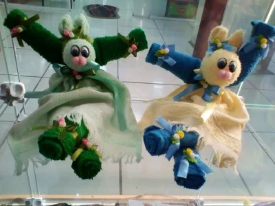 Coelhinhas em Toalha para Lavabo