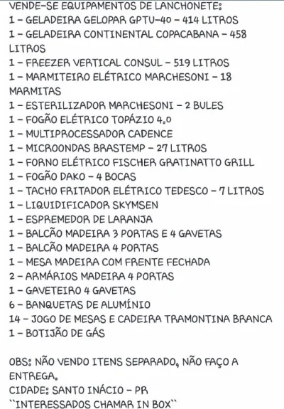 Equipamentos para Lanchonete