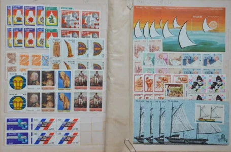 Selos Comemorativos do Brasil Ano 1980 Completa em Quadras e Editais