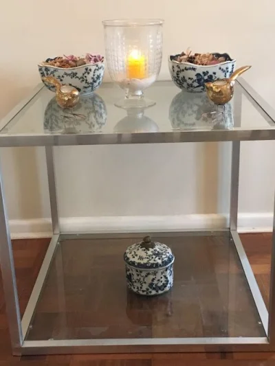 Mesa Multifuncional em Vidro e Aço Inox
