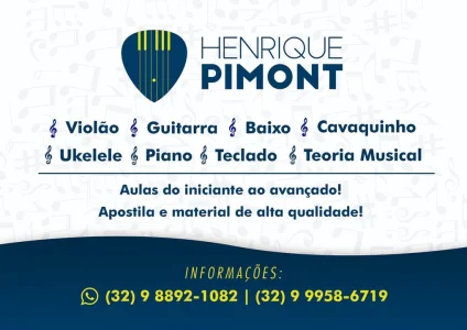 Aulas de Violao Guitarra Baixo Teclado Piano Cavaquinho Ukulele e Teo