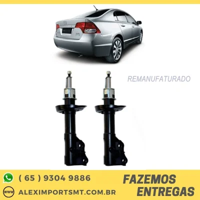 Par de Amortecedores Dianteiro Remanufaturados New Civic 2006 Até 2011