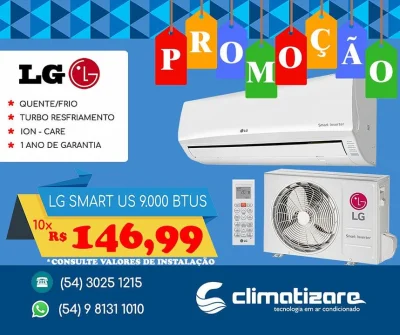 Ar Condicionado Lg Smart Inverter 9.000 Btus Quente/frio