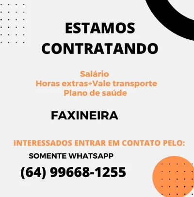 Vaga para Faxineira