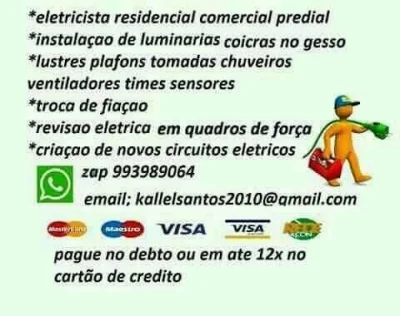 Elétricista para Casas Lojas ou Empresas