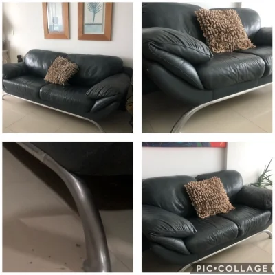 Conjunto de Sofá em Couro Legitimo
