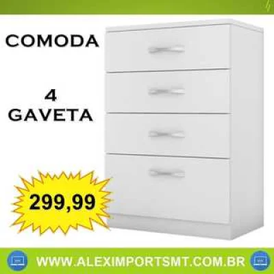 Comoda 4 Gavetas Astral Branco - Alex Imports