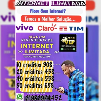 Revenda de Internet Móvel Ilimitado Painel Proprio