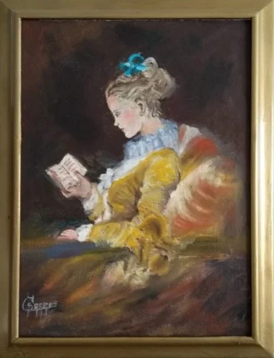 Quadro Menina Lendo