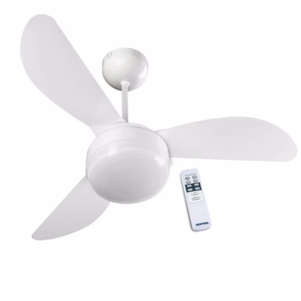 Ventilador de Teto Ventisol 127 Volts 3 Pás com Controle Branco