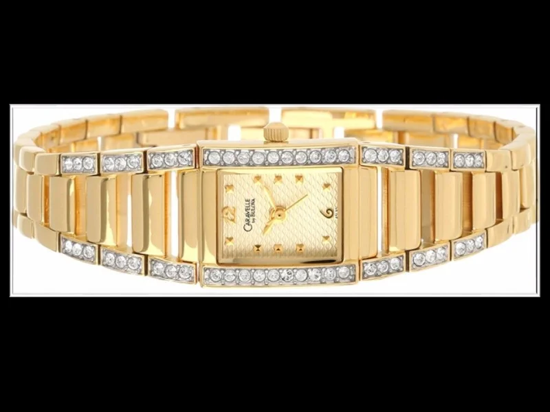 Relógio Caravelle Bulova 45l95 Moldura Cristais de Swarovki
