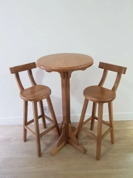 Mesa Bistrô + 2 Cadeiras em Madeira Maciça
