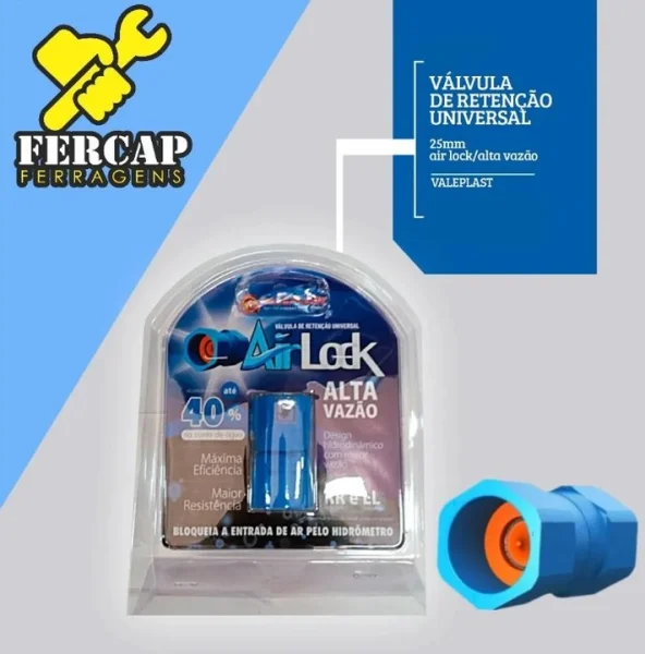 Válvula de Retenção Universal Air Lock Alta Vazão 25mm Valeplast