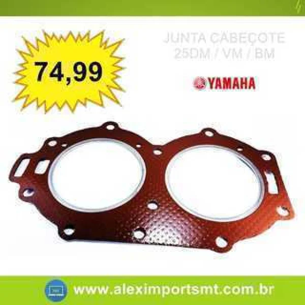 Junta do Cabeçote Yamaha 25 Hp Super Barato Vm/bm/dm