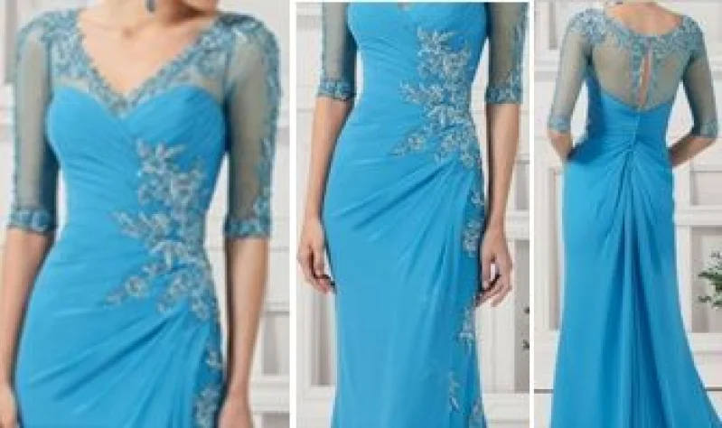 Vestido Festa Azul Tiffani