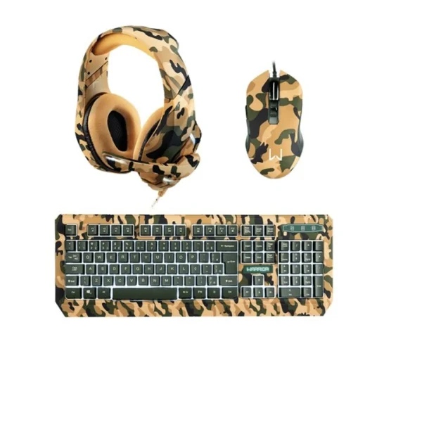 Kit Gamer – Teclado e Mouse -tc249 Army Kyler Warrior e Headset Strato