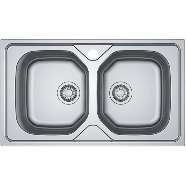 Cuba Dupla Franke Aço Inox Escovado Nova Furo para Misturador
