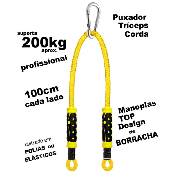 Puxador com Corda para Tríceps Bíceps Remada Multi Exercícios Funciona