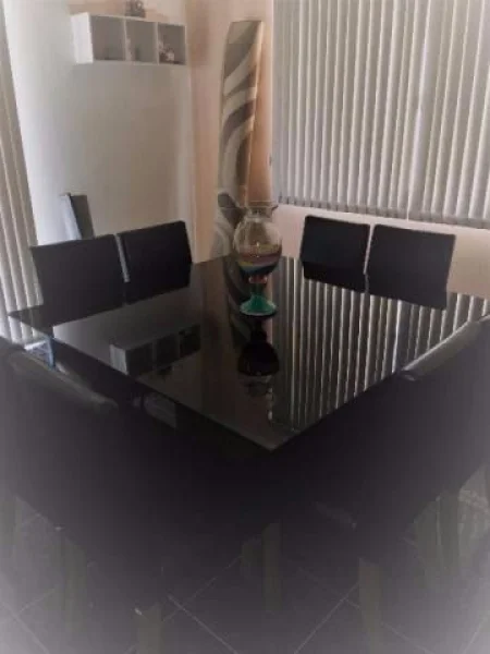 Mesa de Jantar 8 Lugares Tampo de Vidro Nova