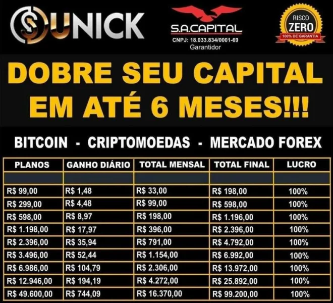 Quer Ganhar uma Renda Extra? em Até 6 Meses Você Dobra Seu Capital!