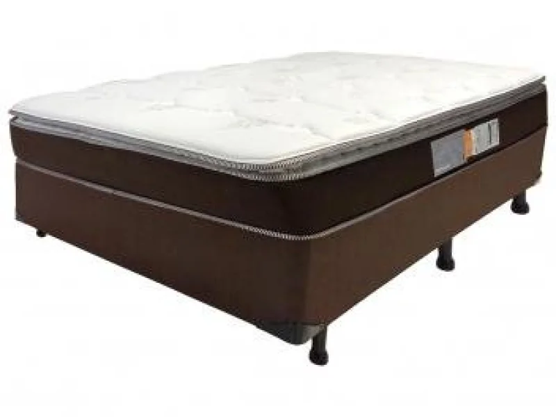 Cama Box Casal (box + Colchão) Luckspuma Mola - 24cm de Altura