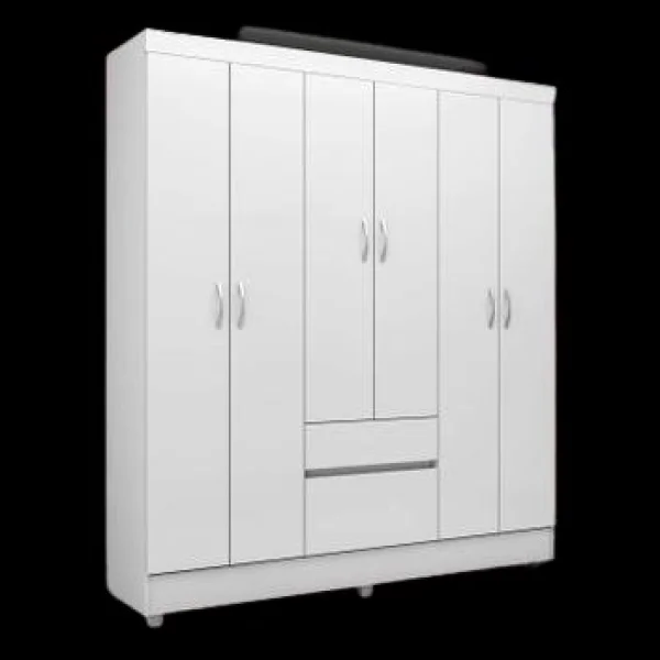 Guarda Roupa Casal 6 Portas 2 Gavetas Flash II Demóbile Branco