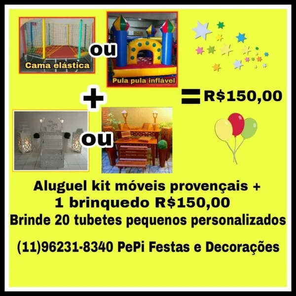 Aluguel de Móveis Provençais e Brinquedos