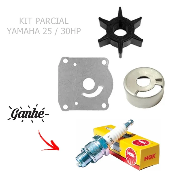 Kit Reparo da Bomba D Agua Parcial Yamaha 25/30 Hp + Velas de Brinde