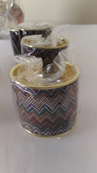 Kit Atacado com 12 Bracelete Misto em Tecido e Dourado