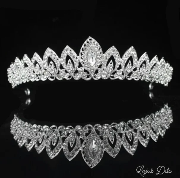 Coroa Tiara Arranjo de Noiva Debutante Luxo