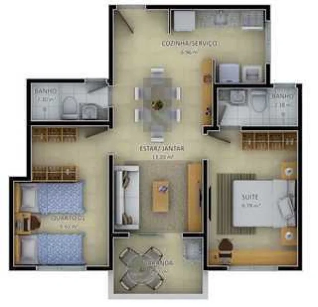 Vendo Aptº Novo 2q, 2wc Maraponga