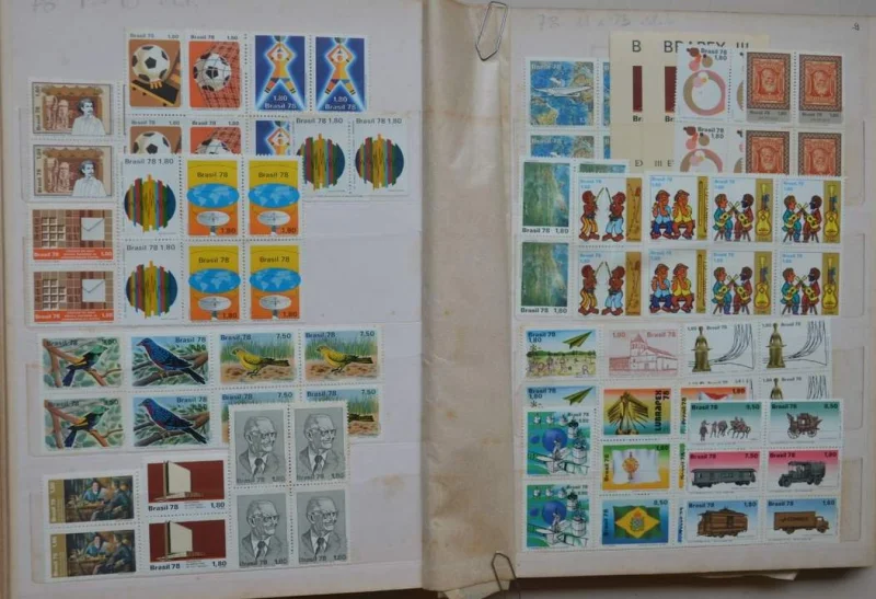 Selos Comemorativos do Brasil Ano 1978 em Quadras e Editais