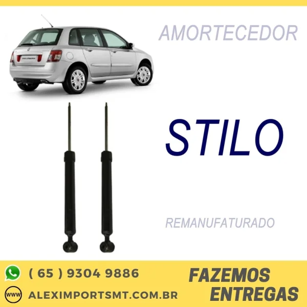 Par de Amortecedores Traseiro Remanufaturados Stilo 2002 Até 2012