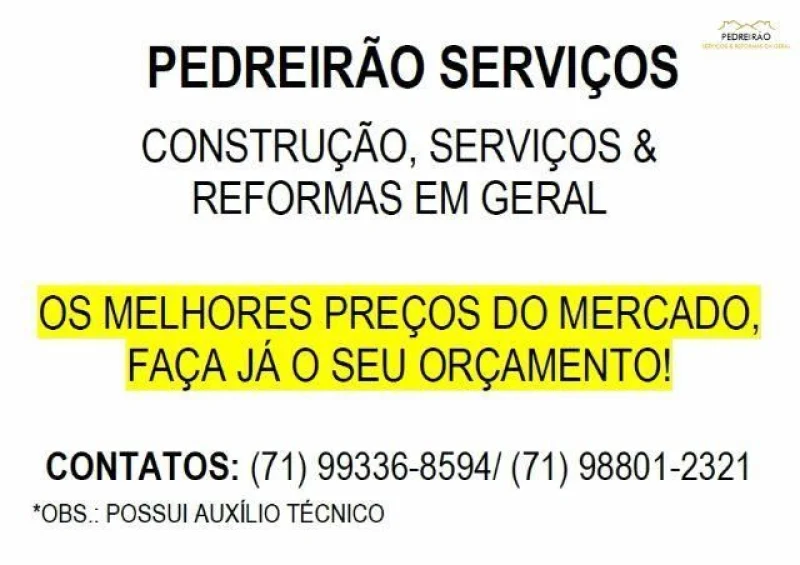 Pedreirão – Serviços & Reformas Prediais