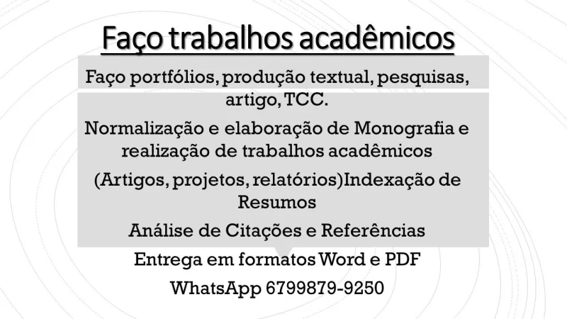Trabalhos Acadêmicos