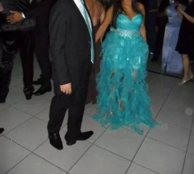 Vestido de Festa Turquesa Usado 1 Vez