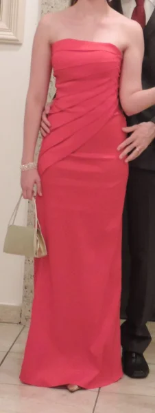 Vestido Praticamente Novo, Longo Vermelho em Tafetá, Tomara Que Caia C