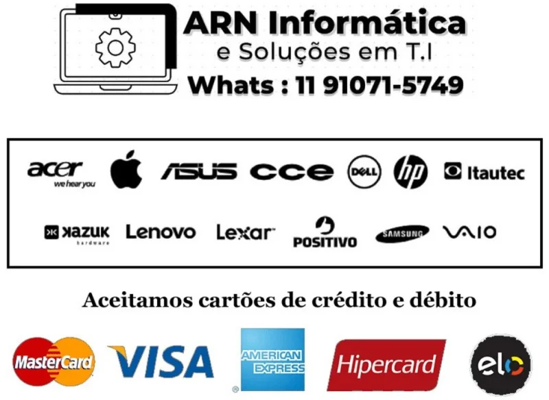 Assistência Técnica Especializada em Notebook's, Pc's, Pc's Gamer