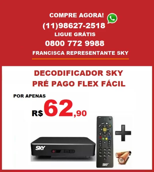 Decodificador Sky Pré Pago Fácil