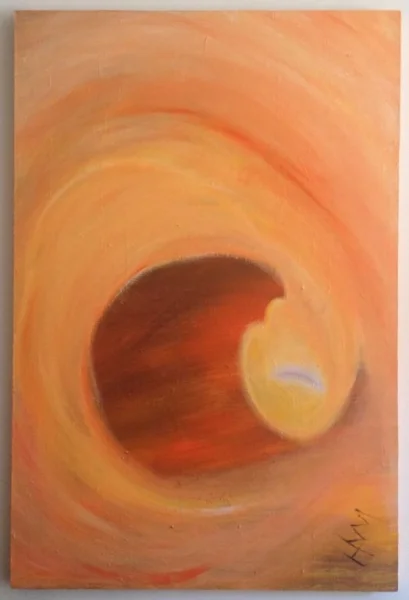 Quadro Grande. Pintura em Acrílico sobre Tela. Orange Sun
