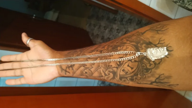 Corrente de Prata com Pingente